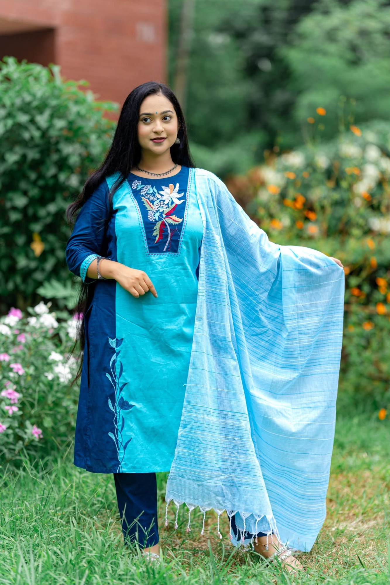 নীল থ্রি পিস (Blue Three Piece)