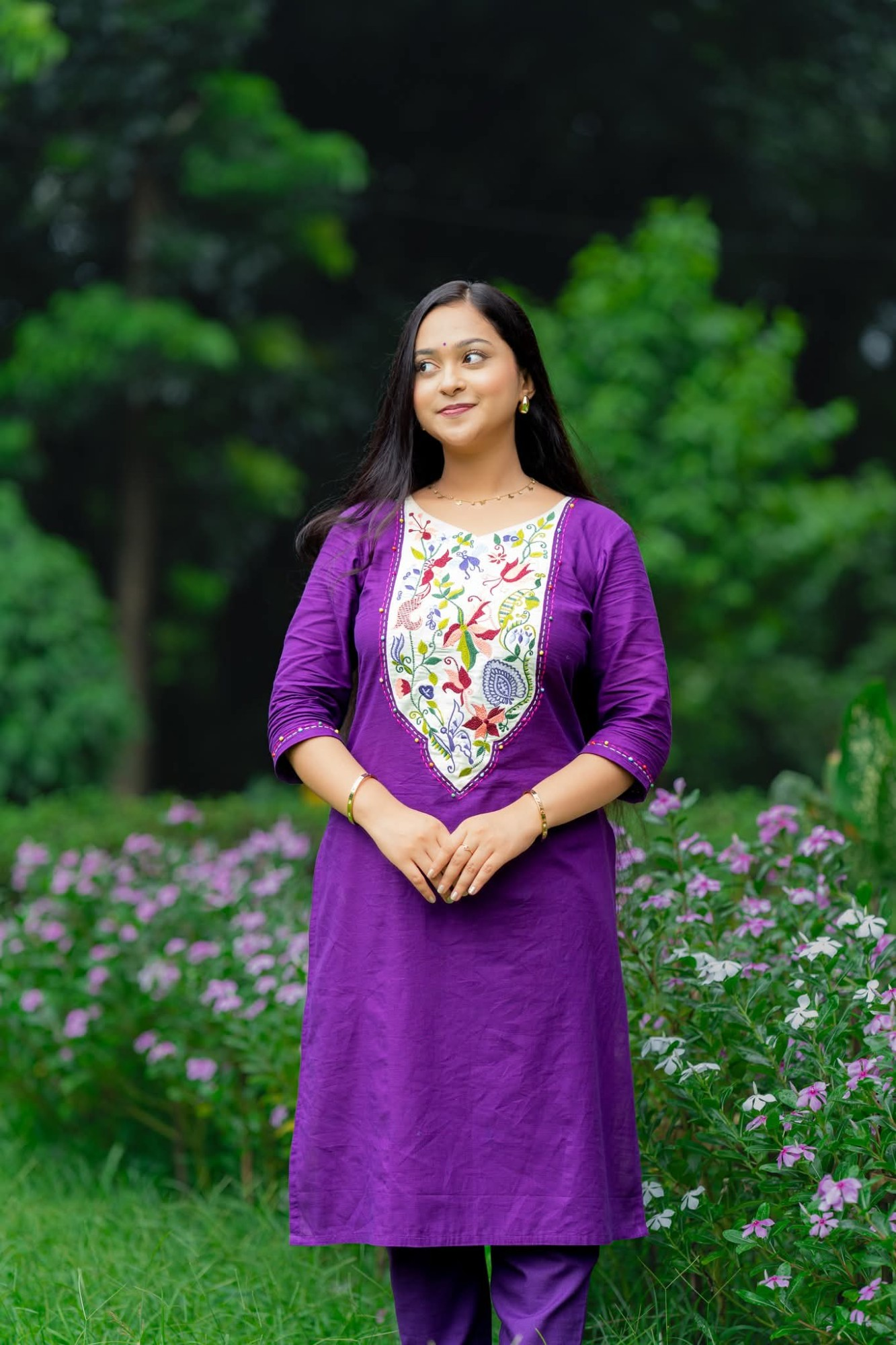Baingan color kurti