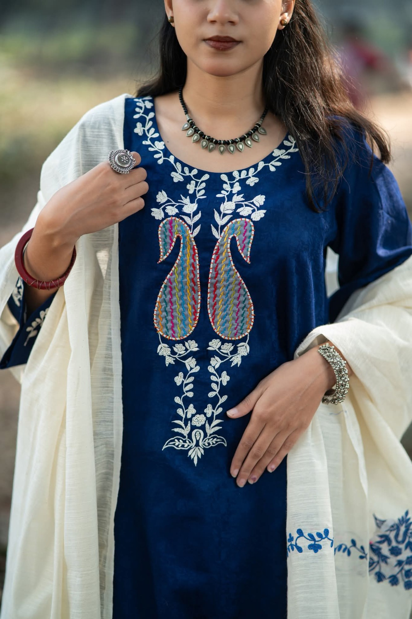 blue three piece