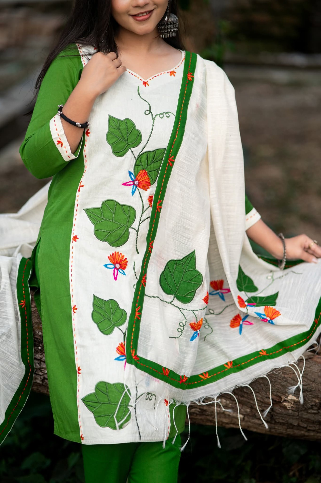 green white three piece